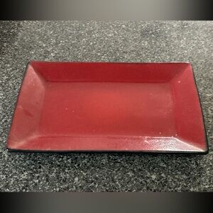 Vintage Elegant Red Rectangular Serving Platter